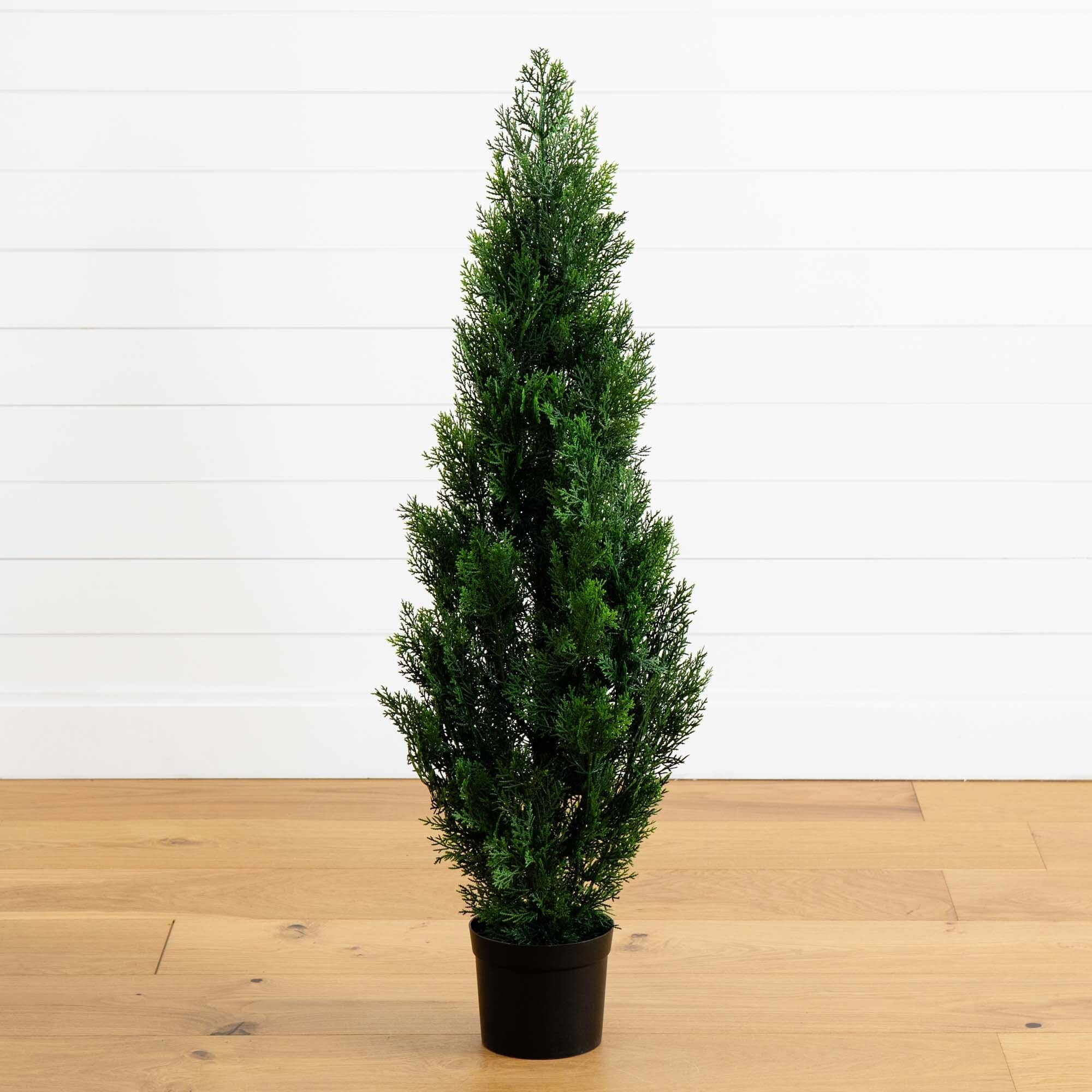 4' Cedar Tree Silk Tree (In-door/Out-door) | Nearly Natural | Nearly Natural