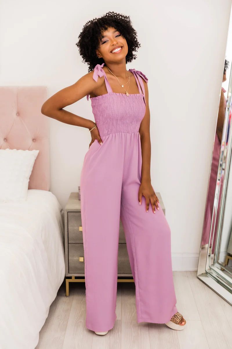 Chasing Beauty Purple Jumpsuit | The Pink Lily Boutique