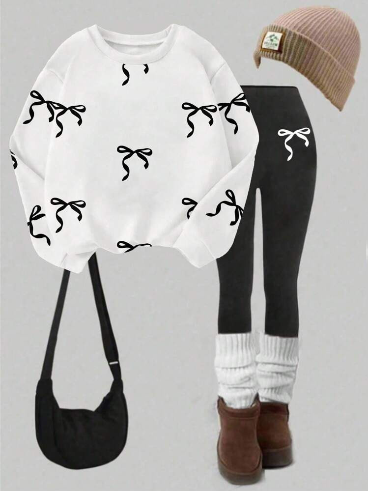 Girls Dotted bow set | SHEIN