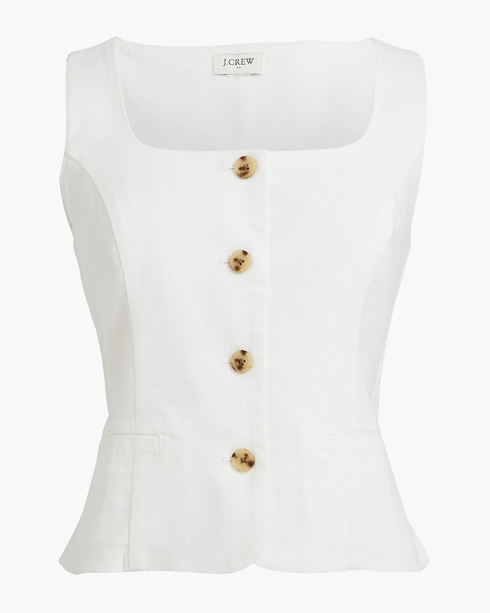 Squareneck linen-blend vest | J.Crew Factory