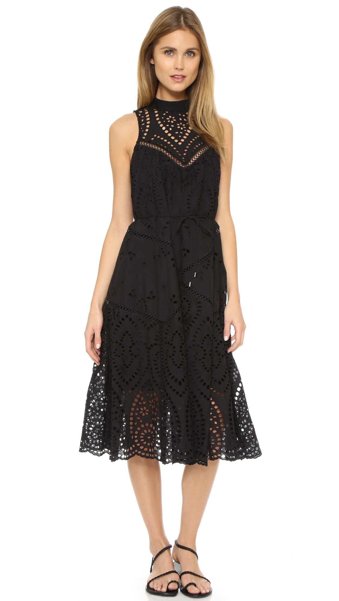 Zimmermann Epoque Broderie Panelled Dress - Noir | Shopbop