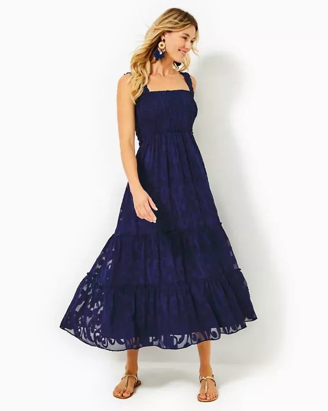 Lilly pulitzer outlet navy maxi dress