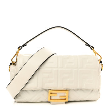 Nappa FF 1974 Embossed Baguette White | FASHIONPHILE (US)