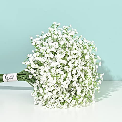 Yastouay Babys Breath Artificial Flowers, 6Pcs Fake White Babys Breath Flowers Artificial Bulk, Real Touch Faux Babies Breath Gypsophila Bouquet for Wedding Floral Arrangement Party Decor | Amazon (US)
