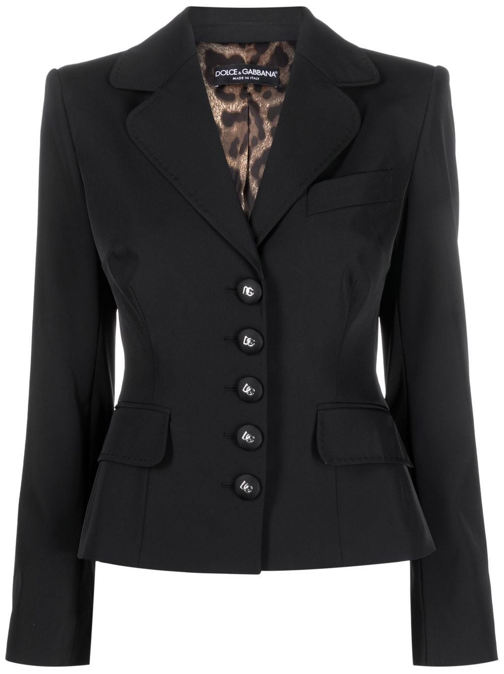 Dolce & Gabbana logo-plaque button-fastening blazer - Black | Farfetch Global