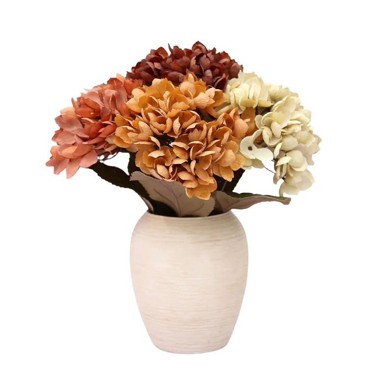 My Texas House Faux Hydrangea Floral Arrangement in Ceramic Vase, Multicolor, 15" | Walmart (US)