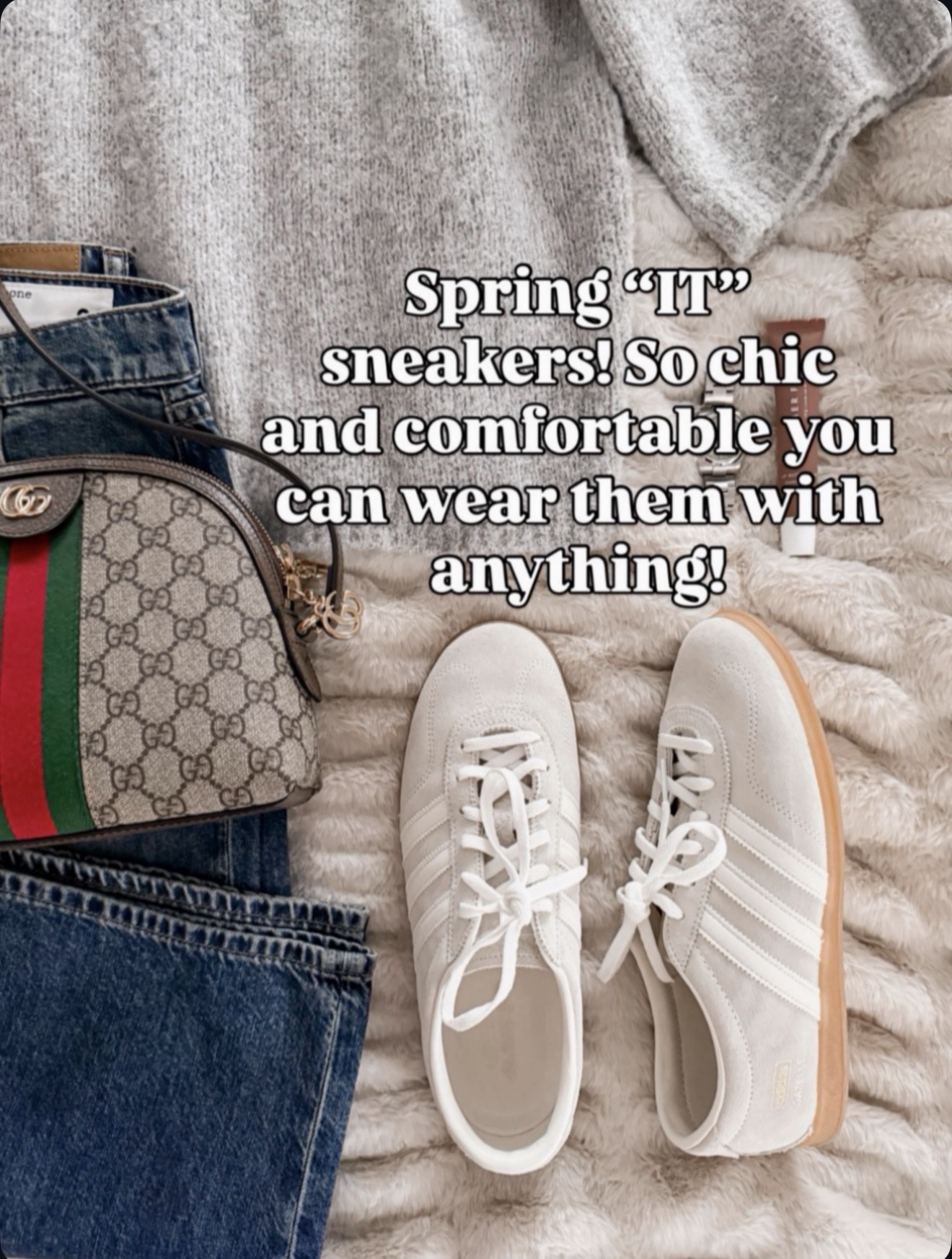 These neutral sneakers are so chic and comfy they basically go with every outfit 🤍I half size down 

#LTKootd #LTKSeasonal #LTKOver40