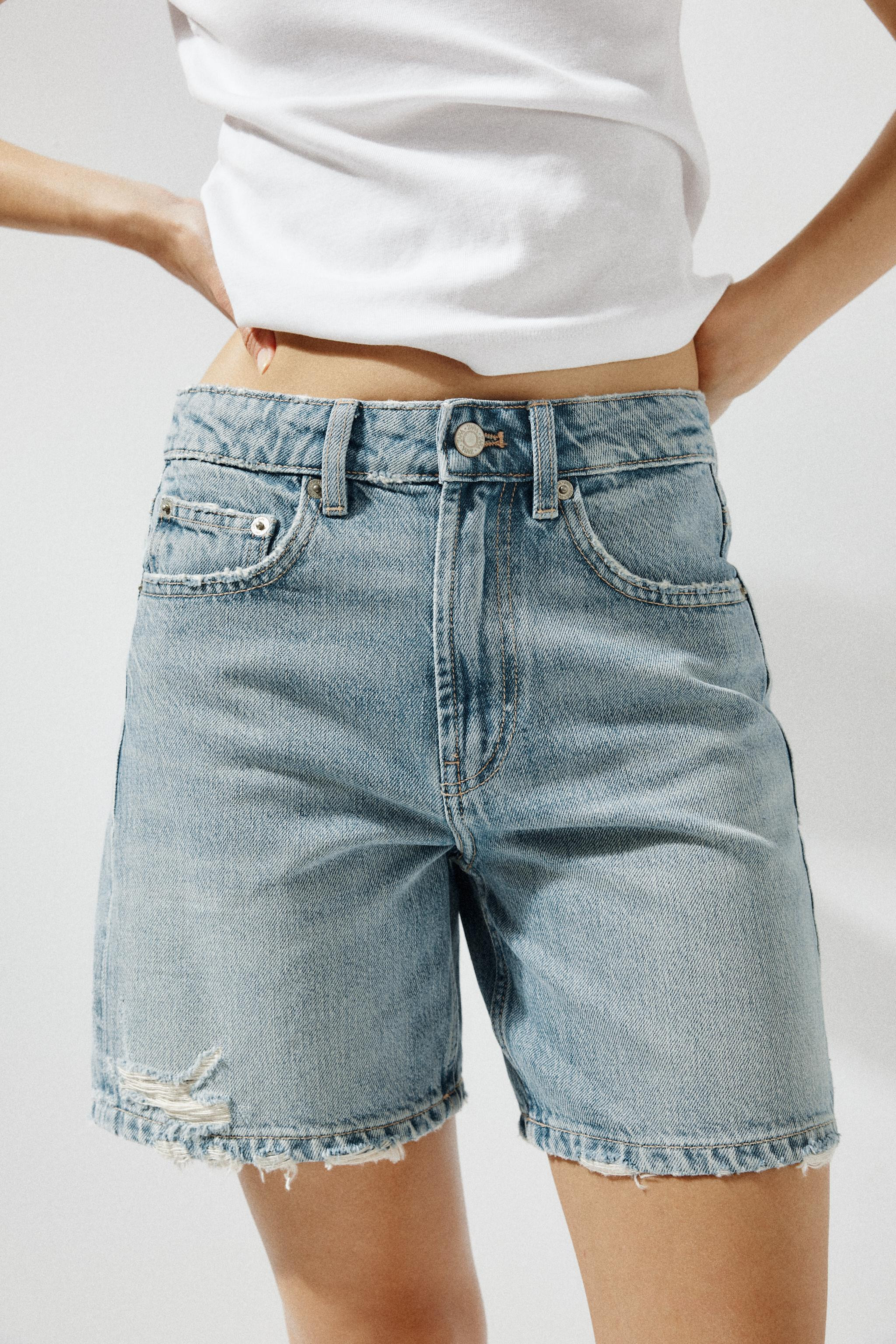 MID-RISE TRF DENIM SHORTS | Zara US