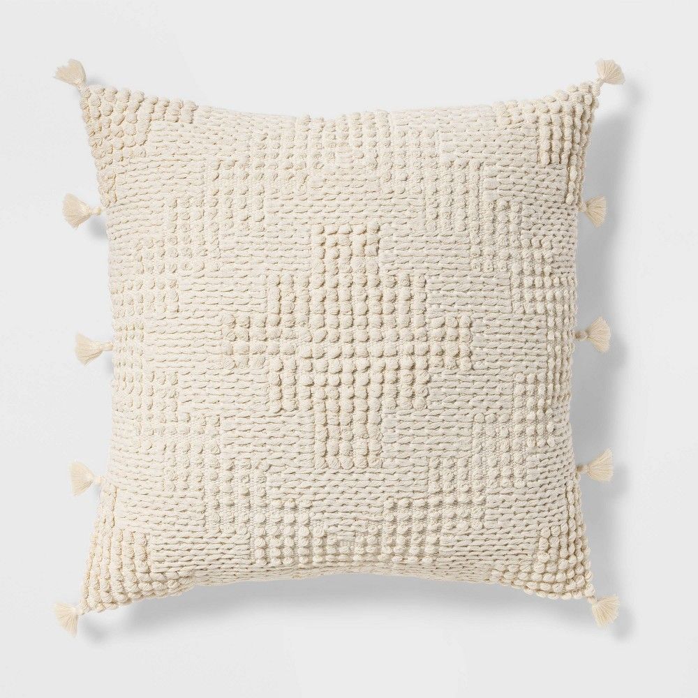 Oversize Chunky Textured Diamond Throw Pillow Cream - Opalhouse | Target