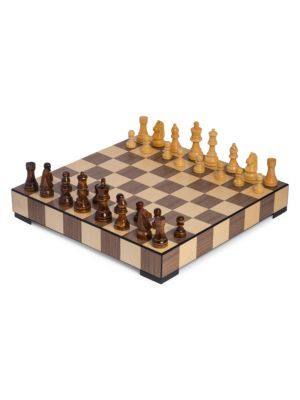 33-Piece Walnut Wood Chess & Checkers Set | Saks Fifth Avenue OFF 5TH