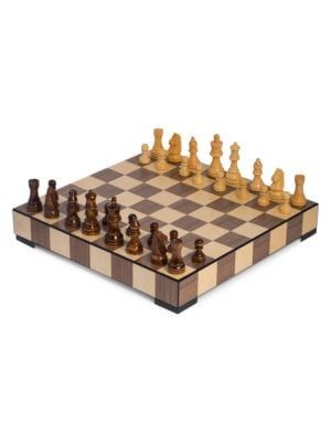 33-Piece Walnut Wood Chess & Checkers Set | Saks Fifth Avenue OFF 5TH (Pmt risk)