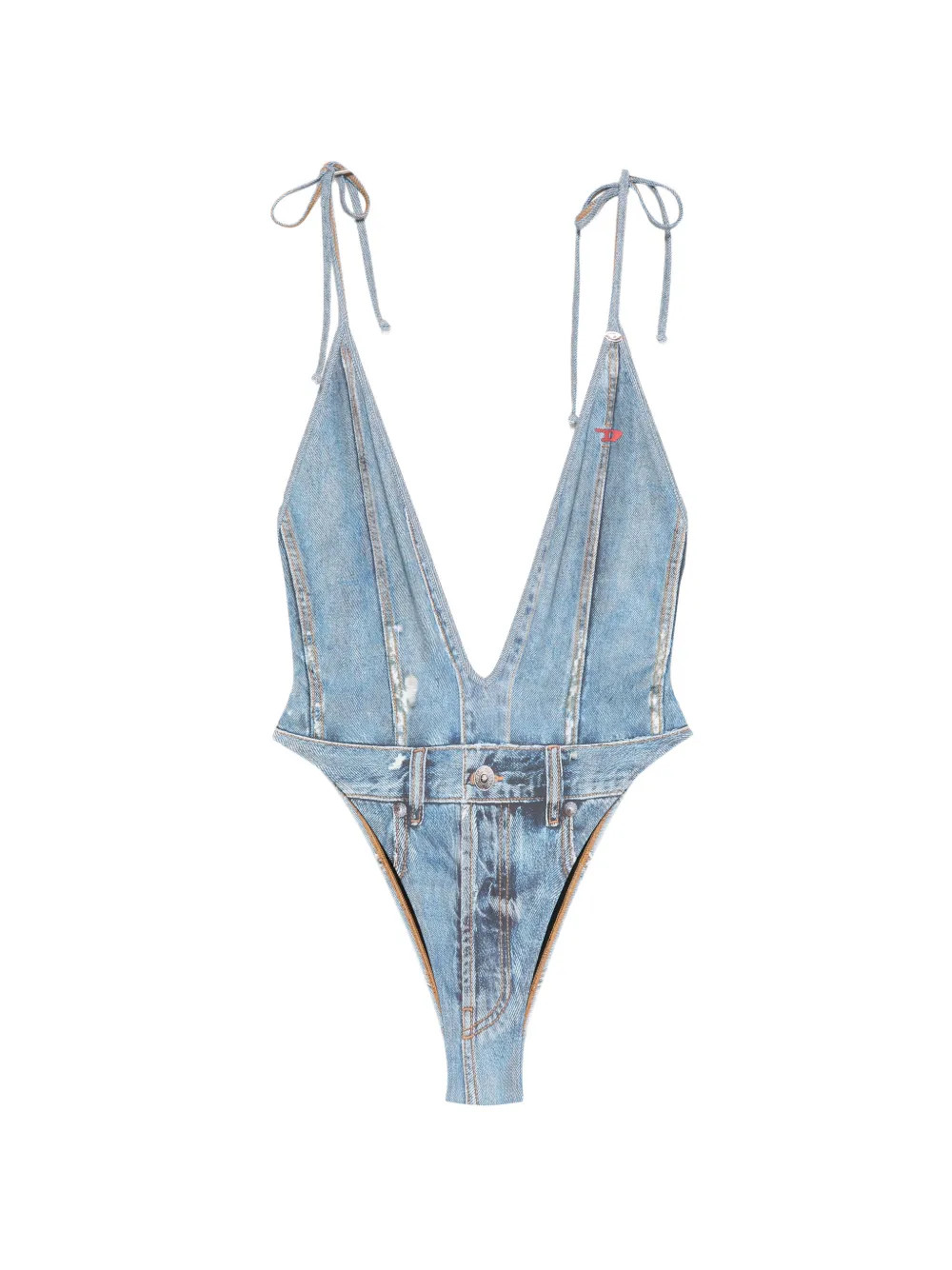 Diesel tie-strap Printed Swimsuit | Blue | FARFETCH | Farfetch Global