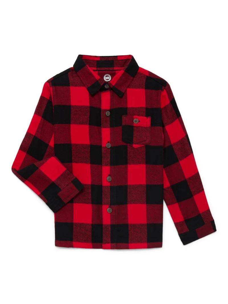 Wonder Nation Toddler Boys Flannel Shirt, Sizes 12M-5T | Walmart (US)