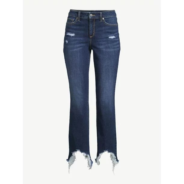 Scoop Women's Crop Flare Jeans with Sharkbite Hem | Walmart (US)