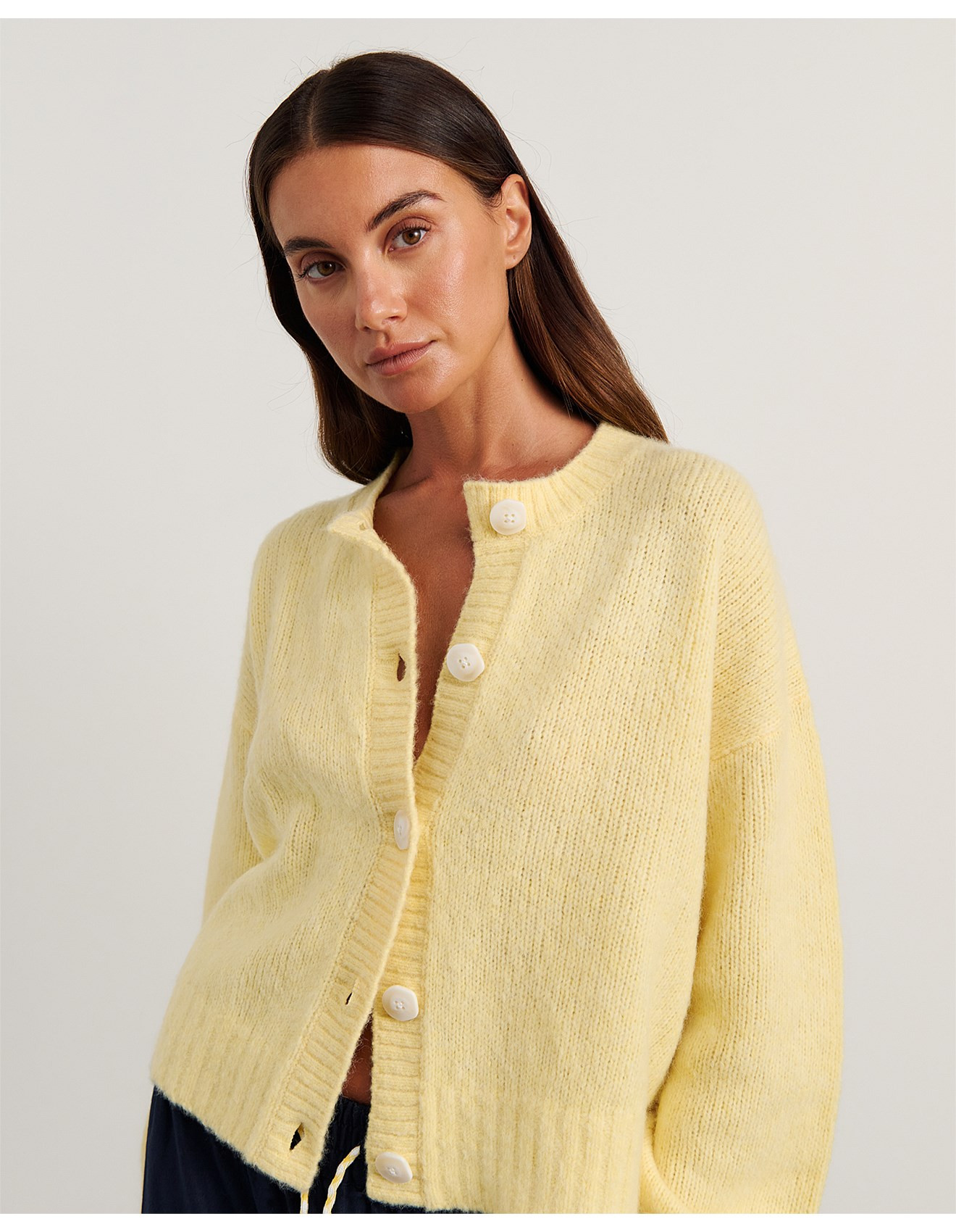 LILY FLUFFY KNIT LONG SLEEVE CARDIGAN | David Jones (Australia & New Zealand)