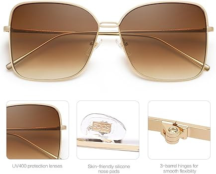 SOJOS Trendy Square Oversized Sunglasses Womens Mens UV400 Big Large Designer Shades SJ1082 | Amazon (US)