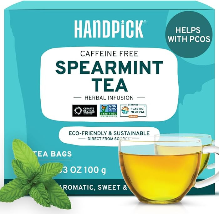HANDPICK, Spearmint Tea Bags (100 Herbal Tea Bags) |Refreshing Mint Tea | Non-GMO | Round Eco-Con... | Amazon (US)
