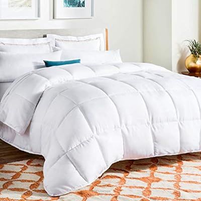 LINENSPA All-Season White Down Alternative Quilted Comforter - Corner Duvet Tabs - Hypoallergenic... | Amazon (US)