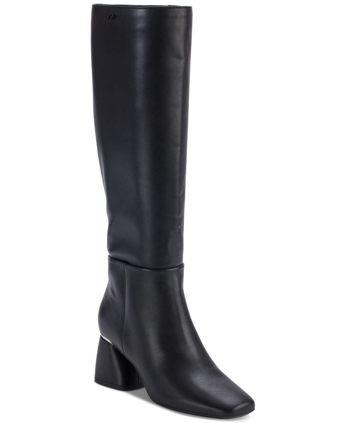 Dkny Women's Cana Block Heel Knee High Dress Boots - Black Smooth | Macy's