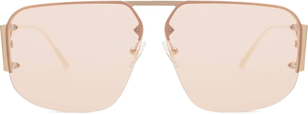 SOJOS Trendy Aviator Sunglasses Mens Womens Retro Metal Rimless Frame Shades Lentes De Sol Para M... | Amazon (US)