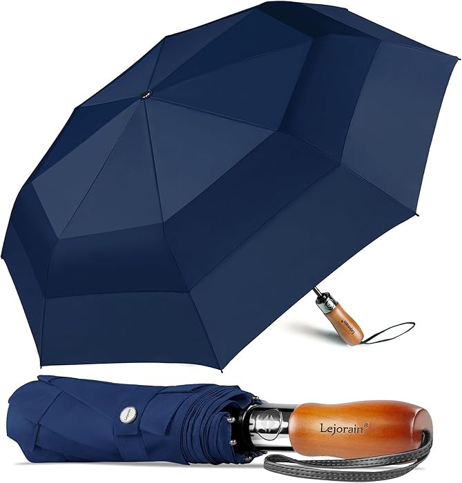Lejorain Large Folding Golf Umbrella - Compact Mens Umbrellas Travel Rain and Windproof 54inch Co... | Amazon (US)