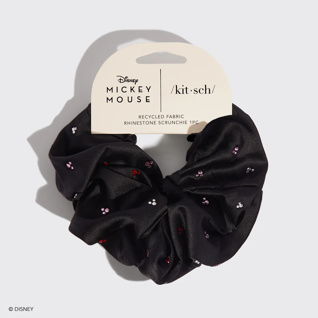 Kitsch & Mickey and Minnie Recycled Fabric Rhinestone Scrunchie 1pc - | Kitsch