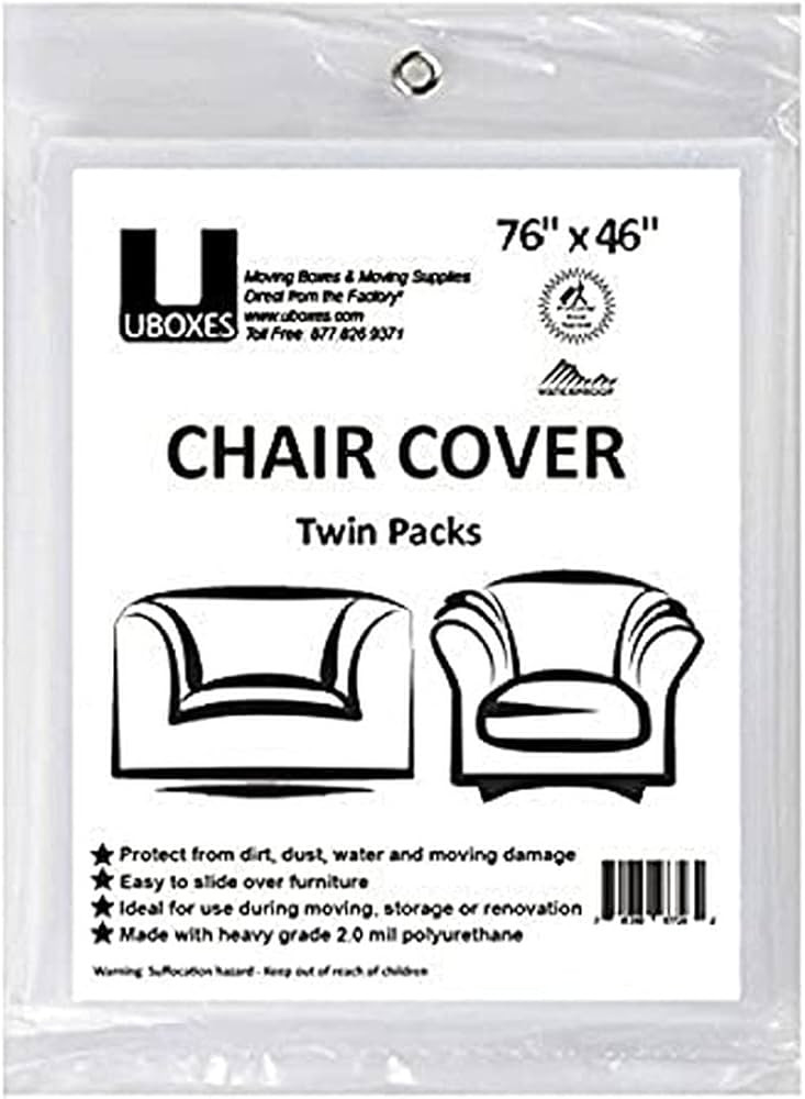Uboxes (72x46) Chair Covers 2 MIL Heavy Duty Polyethylene to Protect Items from Dust Dirt and Spi... | Amazon (US)