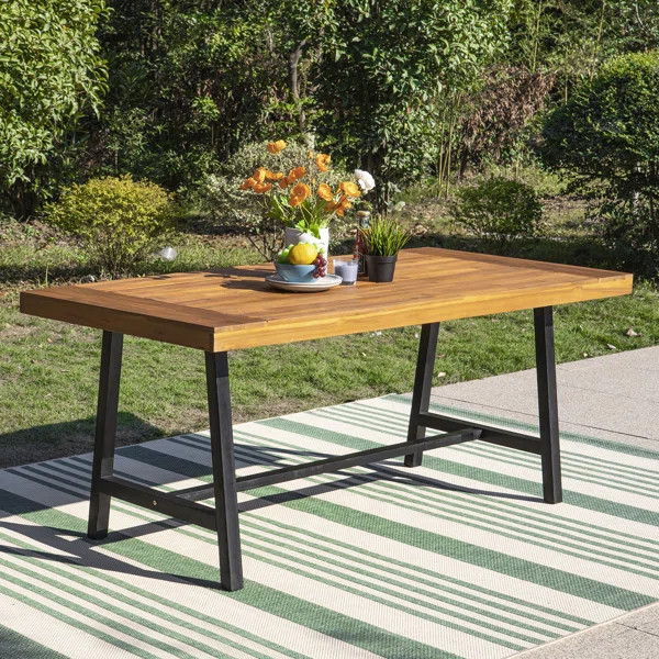 Mcgahan Rectangular Acacia Outdoor Dining Table | Wayfair North America