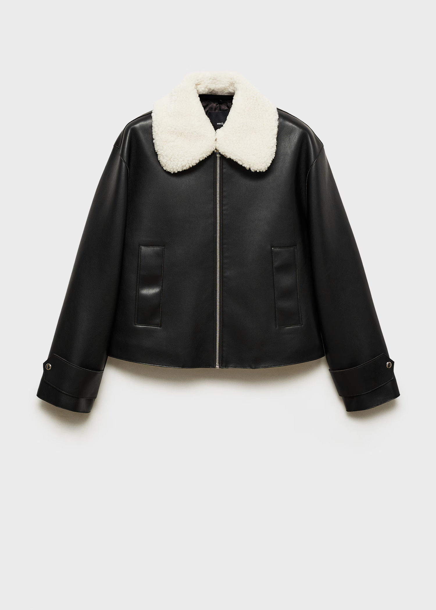Jacket with detachable sheepskin collar - Women | MANGO United Kingdom | MANGO (UK)