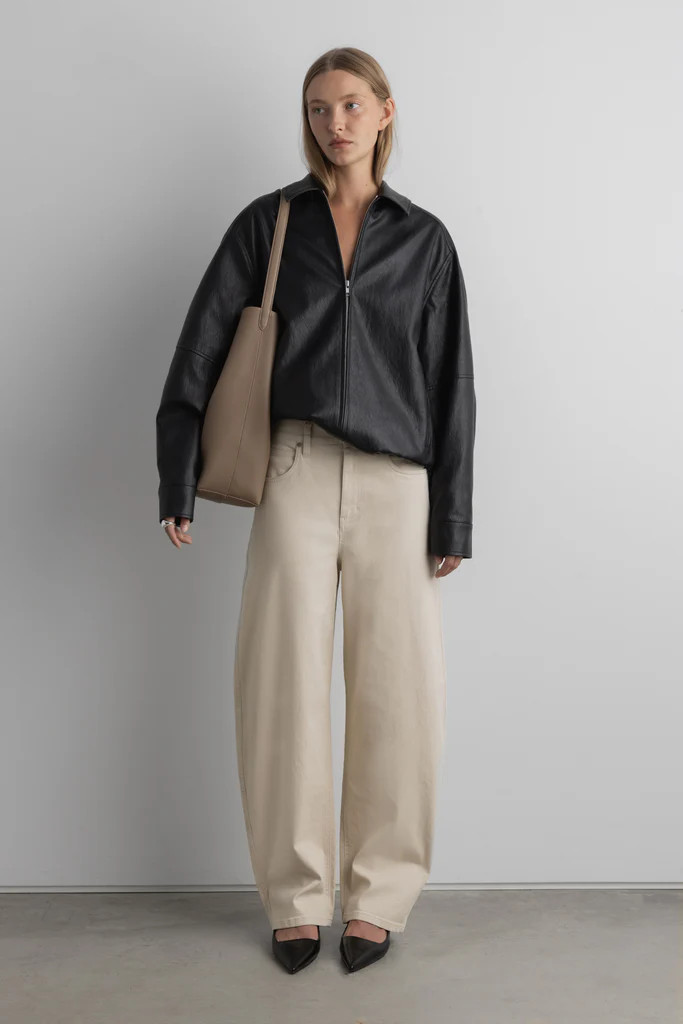 VEGAN LEATHER BOMBER JACKET | OAK + FORT