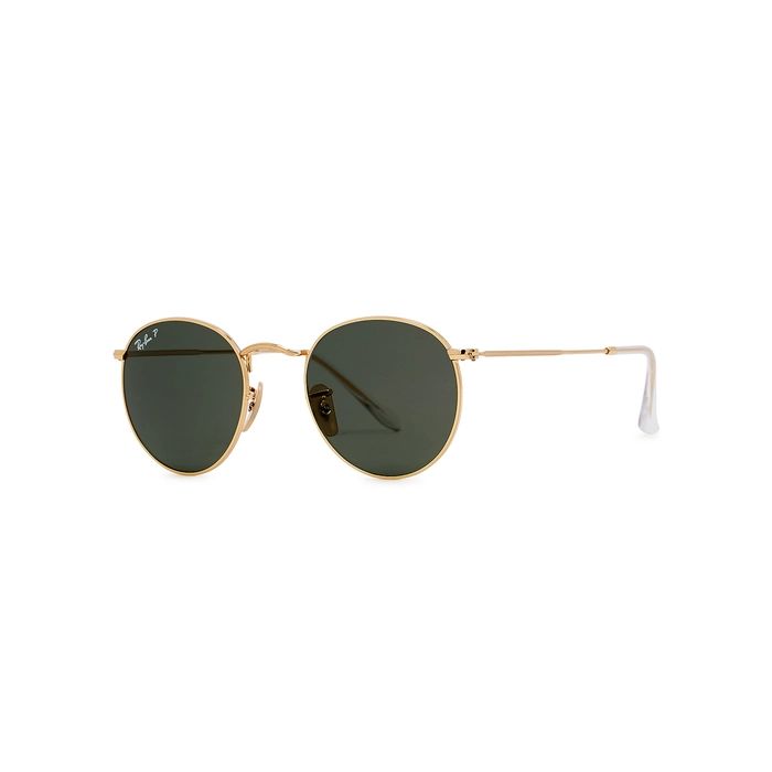 Ray-Ban Gold-tone Round-frame Sunglasses | Harvey Nichols (Global)