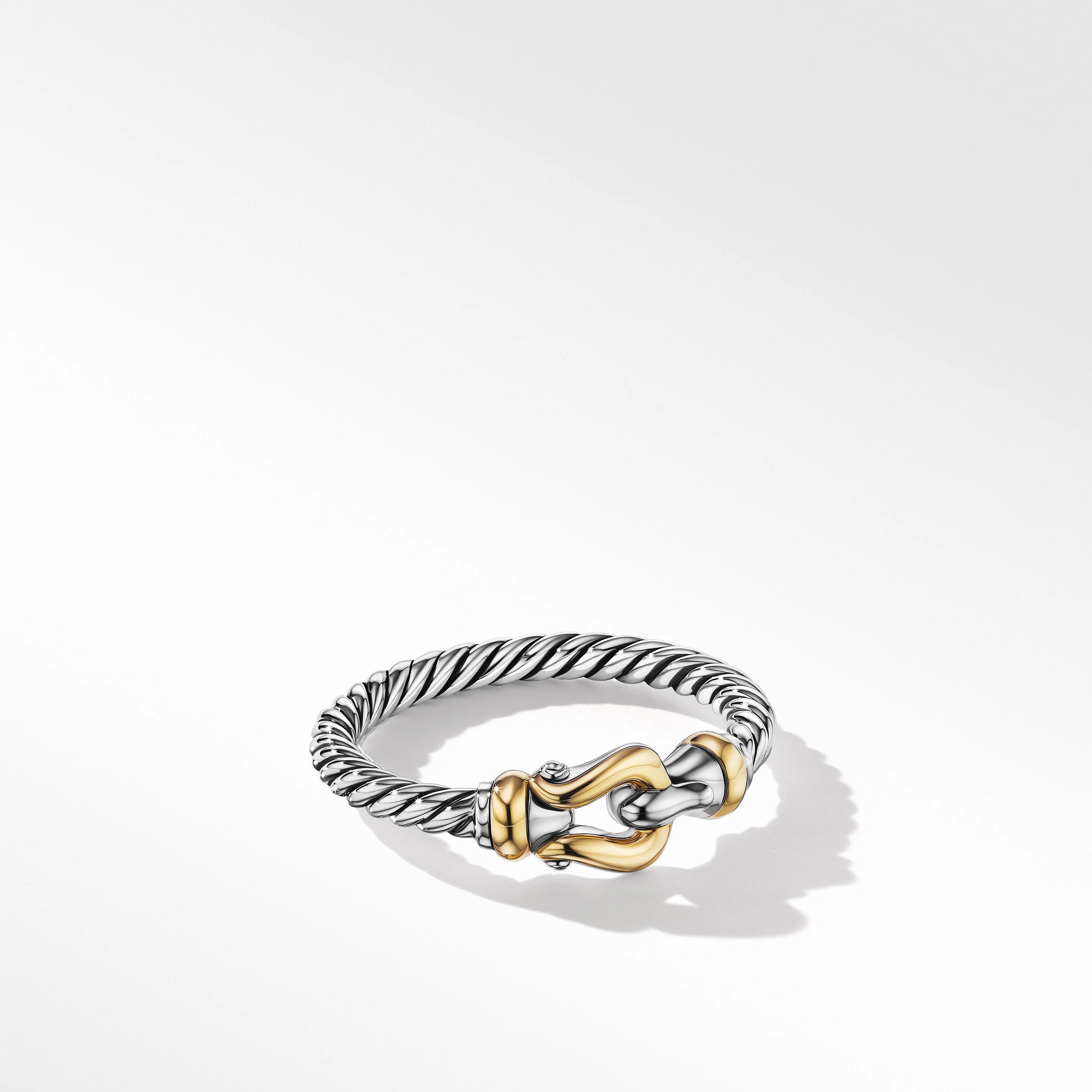 Petite Buckle Ring in Sterling Silver with 18K Yellow Gold | David Yurman
