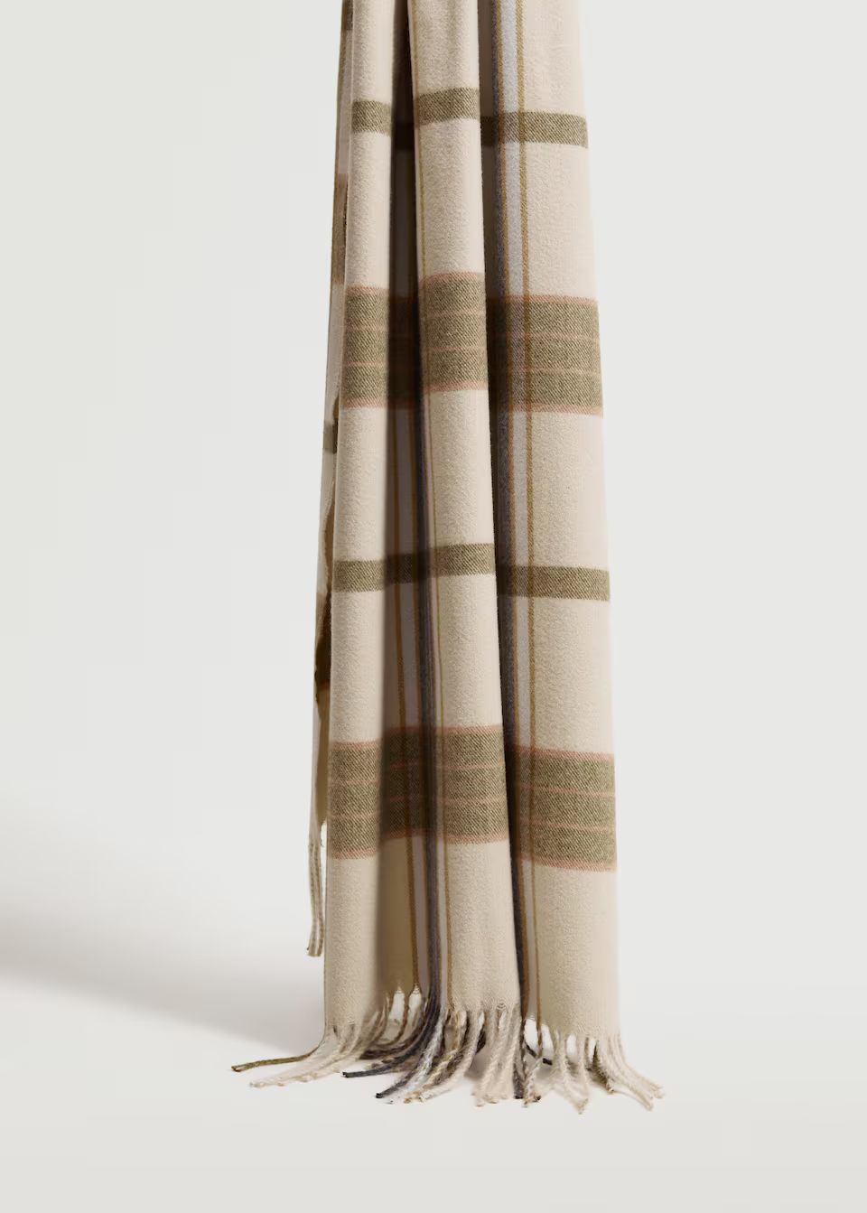 Fringed check scarf | MANGO (US)