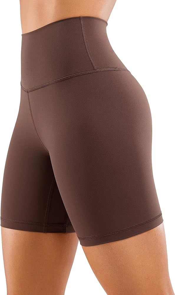 CRZ YOGA Women's Naked Feeling Biker Shorts - 6 Inches High Waist Yoga Workout Running Gym Spande... | Amazon (US)