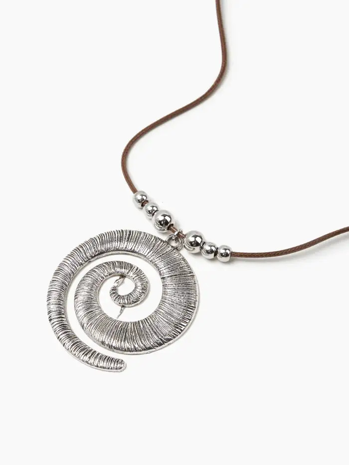 Alloy SWIRL PENDANT NECKLACE For Daily Casual Music Festival/Live House Vacation Beach | Cider