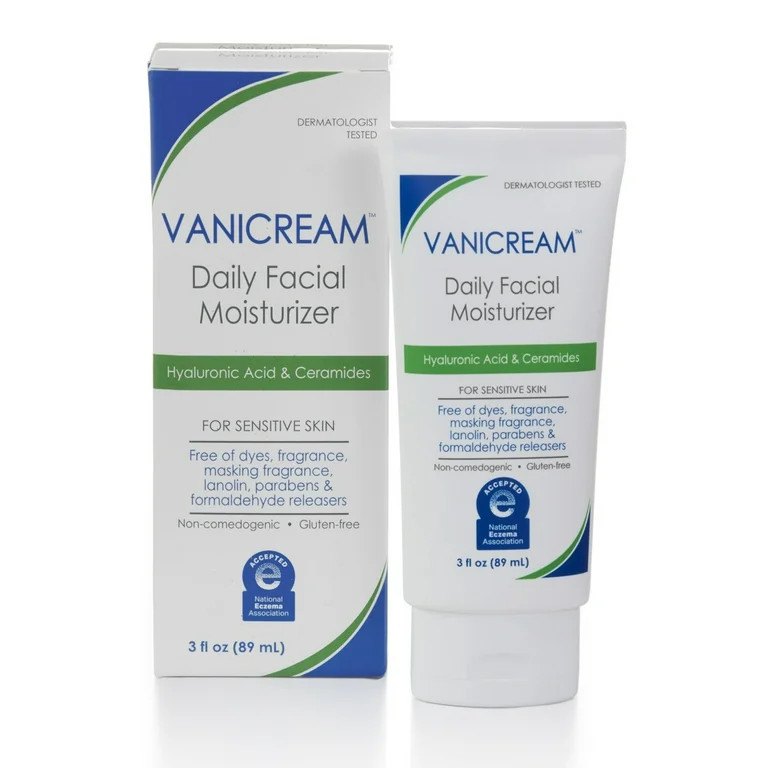 Vanicream Daily Facial Moisturizer with Hyaluronic Acid and Ceramides for Sensitive Skin, 3 fl oz | Walmart (US)