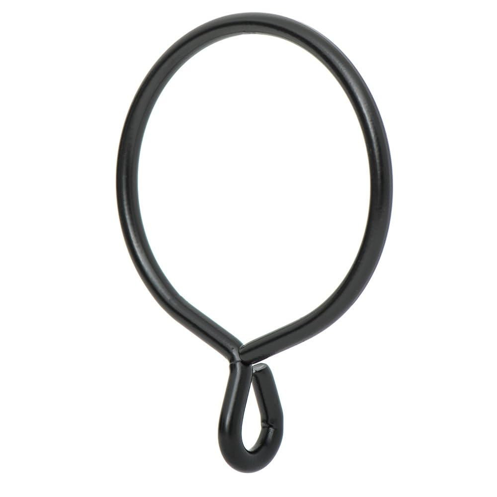 Ivilon Drapery Eyelet Curtain Rings - 2.3" Ring for Curtain Hook Pins, Set of 14 - Black | Amazon (US)