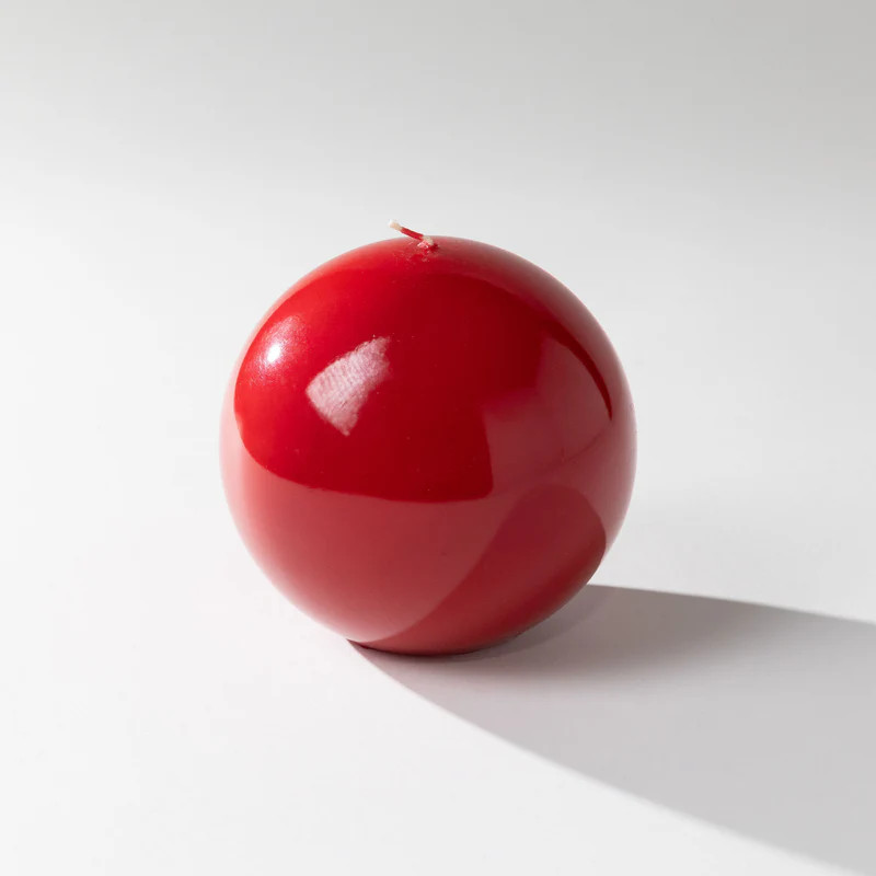 Red Lacquer Ball Candles | Modern Locke