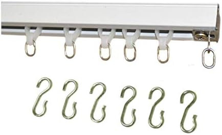Ceiling Curtain Track Set with Wheeled Carriers and Hooks (9' in 2 Sections-White) | Amazon (US)