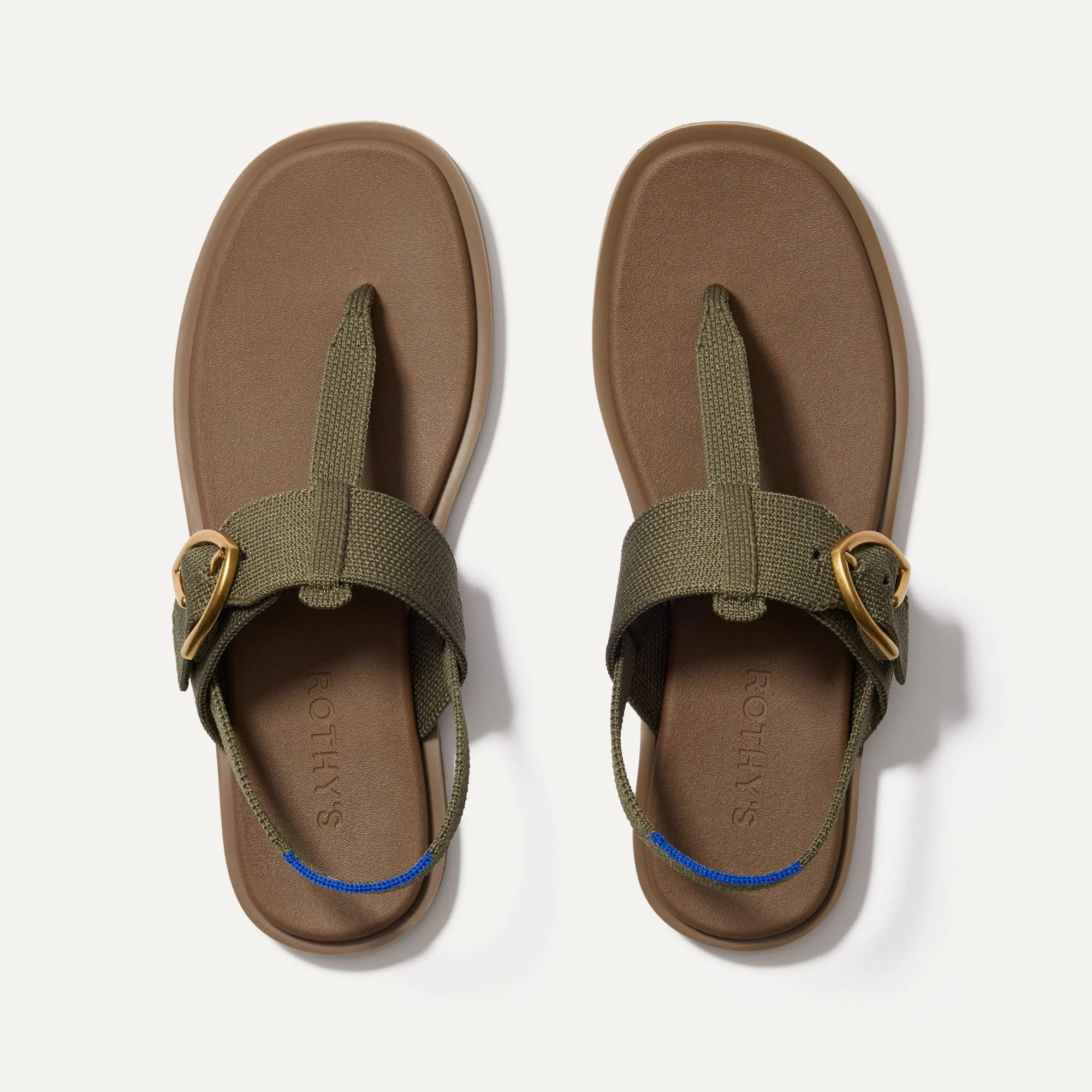 The T-Strap Sandal in Safari Green | Women's Sandals | Rothy's | Rothy's