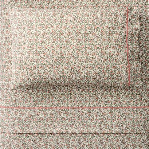 Pink Chicken Spring Floral Cotton Sheet Set | West Elm (US)