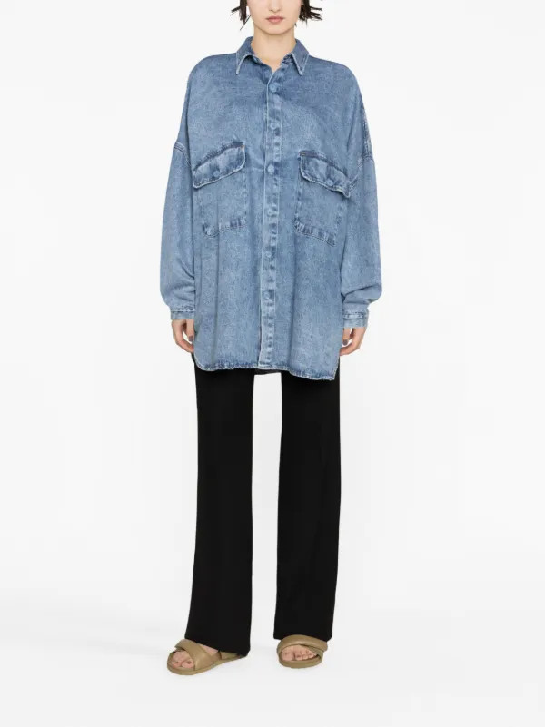 Dallas button-up oversized denim shirt | Farfetch Global
