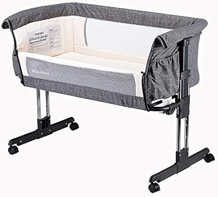 Mika Micky Bedside Sleeper Easy Folding Portable Crib,Grey | Amazon (US)