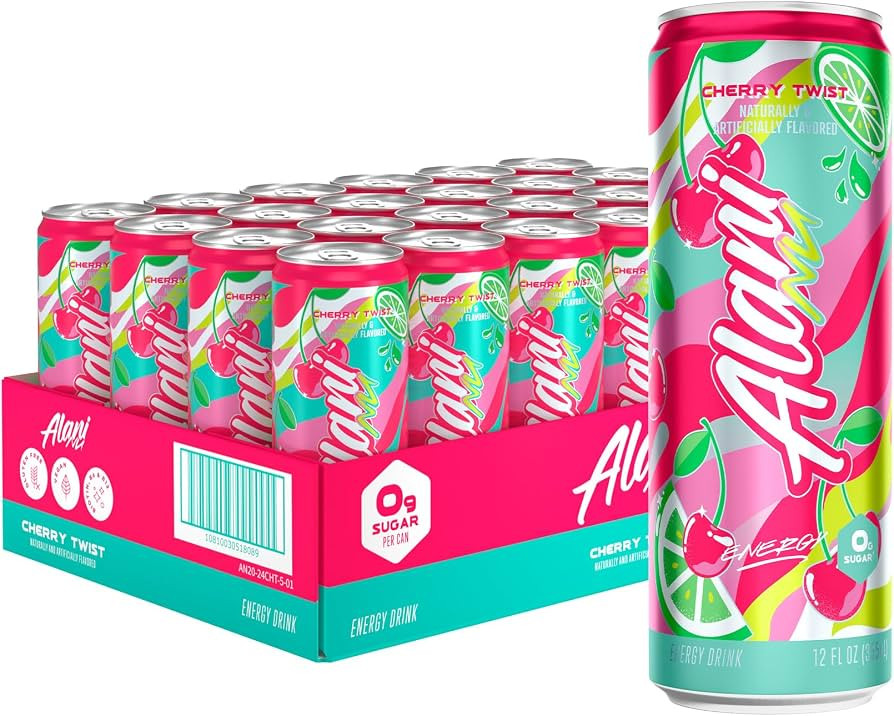 Alani Nu CHERRY TWIST, Sugar Free, Low Calorie Energy Drinks, 200mg Caffeine, Biotin, B Vitamins,... | Amazon (US)