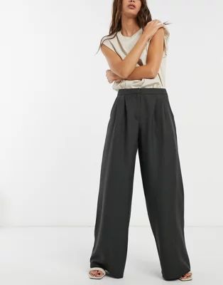 ASOS DESIGN ultimate slouch dad trouser in charcoal | ASOS (Global)