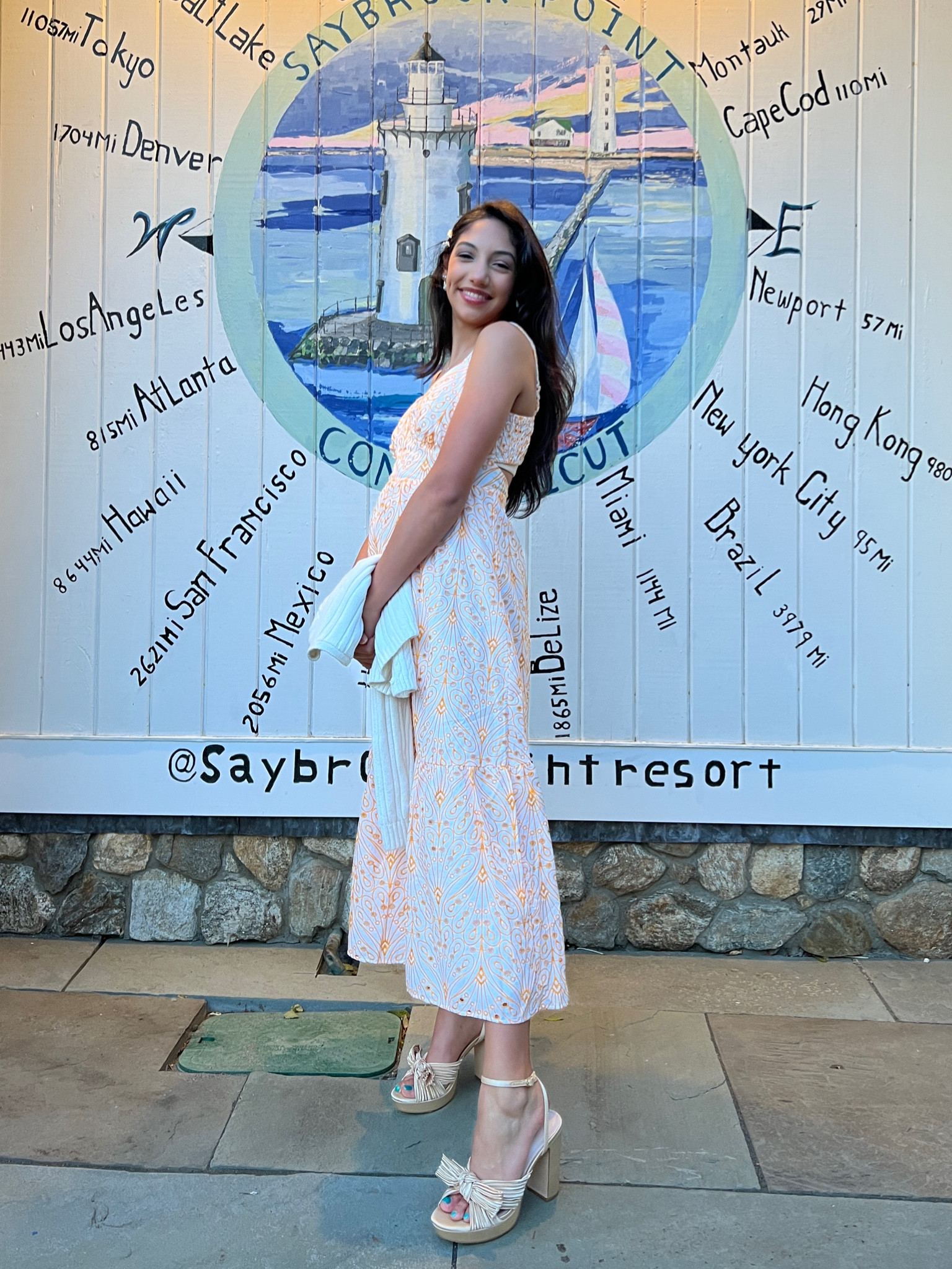 Eyelet open back maxi dress. Spring and summer style dresses for teens! Chunky platform heels. Knotted bow open toe ankle strap heels. 

#LTKSeasonal #LTKstyletip #LTKshoecrush