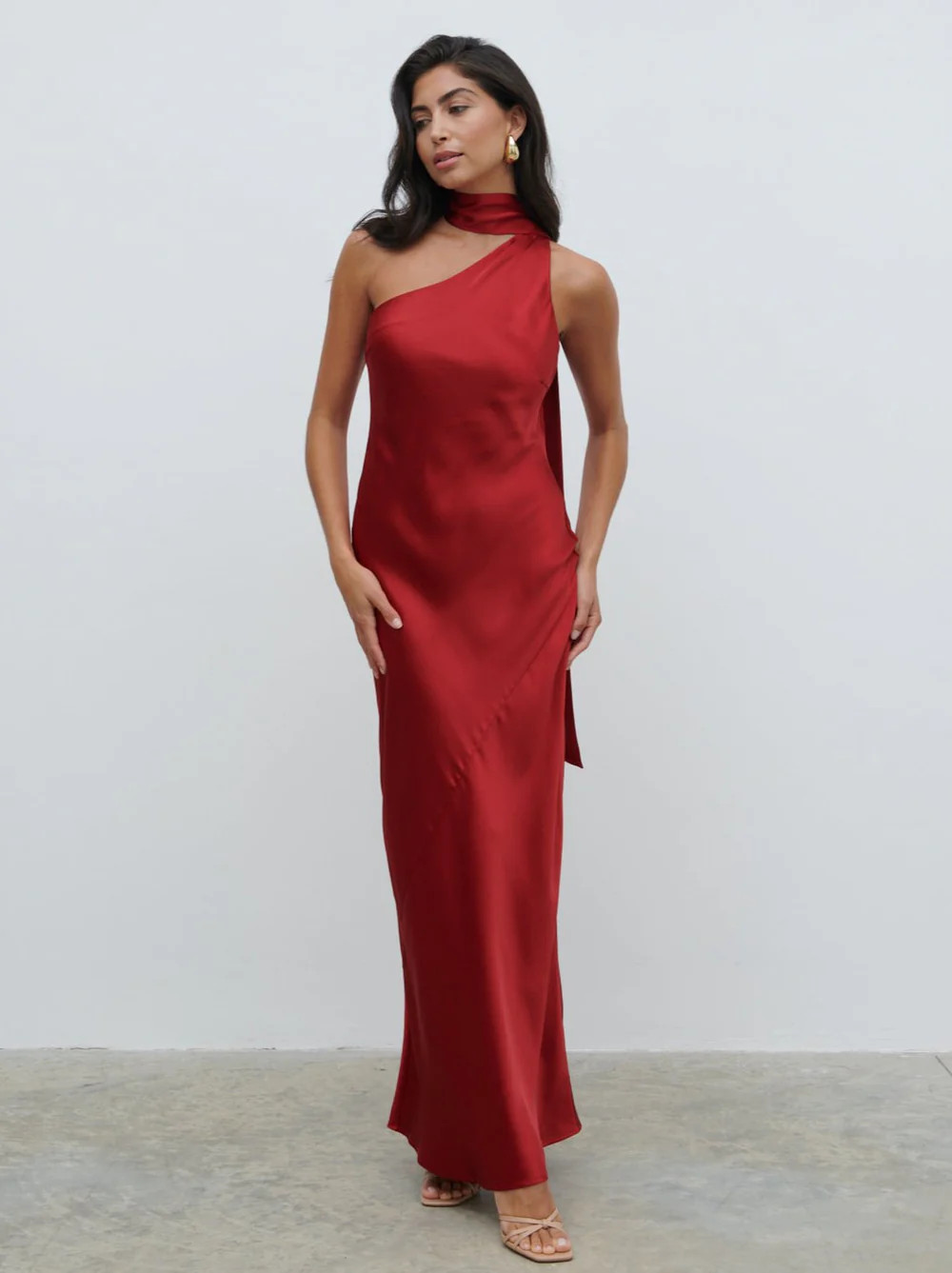 Sheree One Shoulder Sash Maxi Dress | Pretty Lavish (UK)