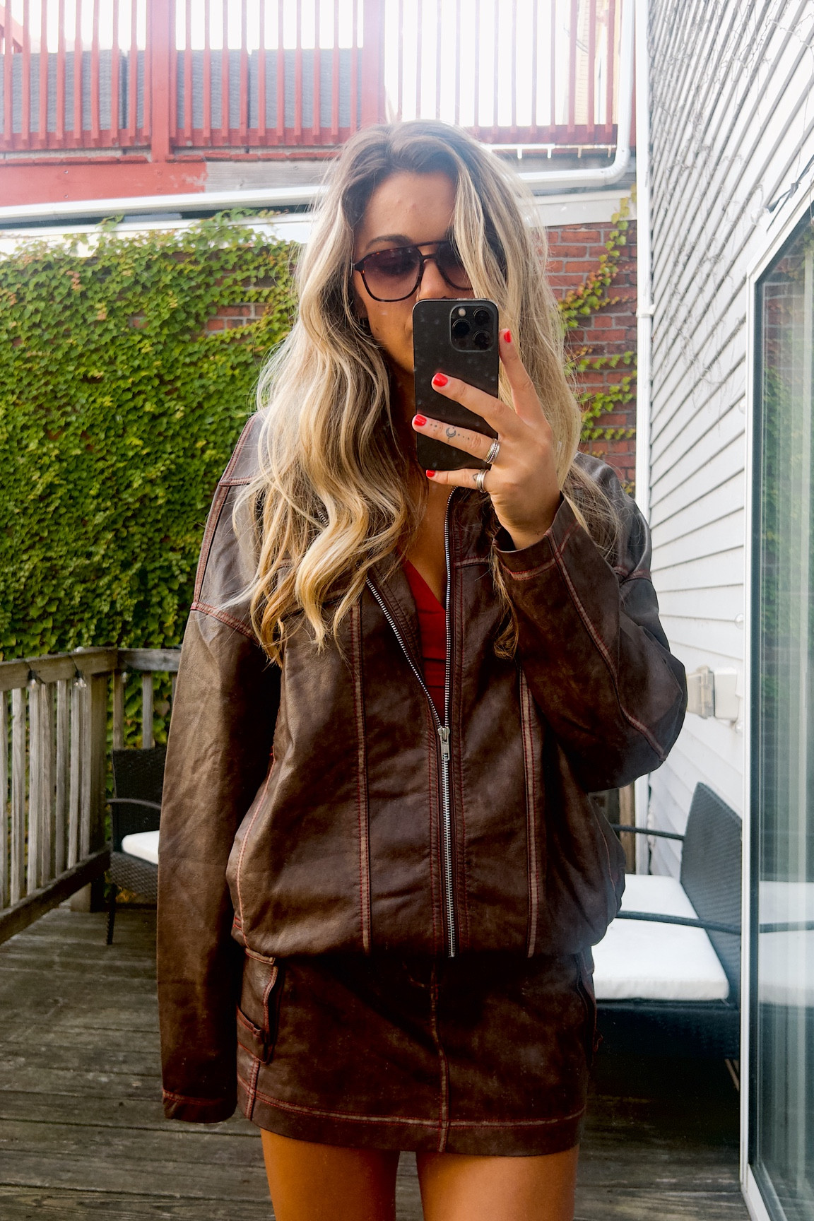 Fall outfit, skirt set, brown leather jacket, cute causal fit, trendy outfit 


#LTKHoliday #LTKStyleTip #LTKTravel