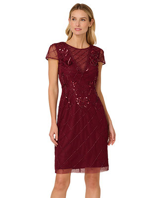 Adrianna Papell Women's Beaded Sheath Dress - Macy's | Macy's
