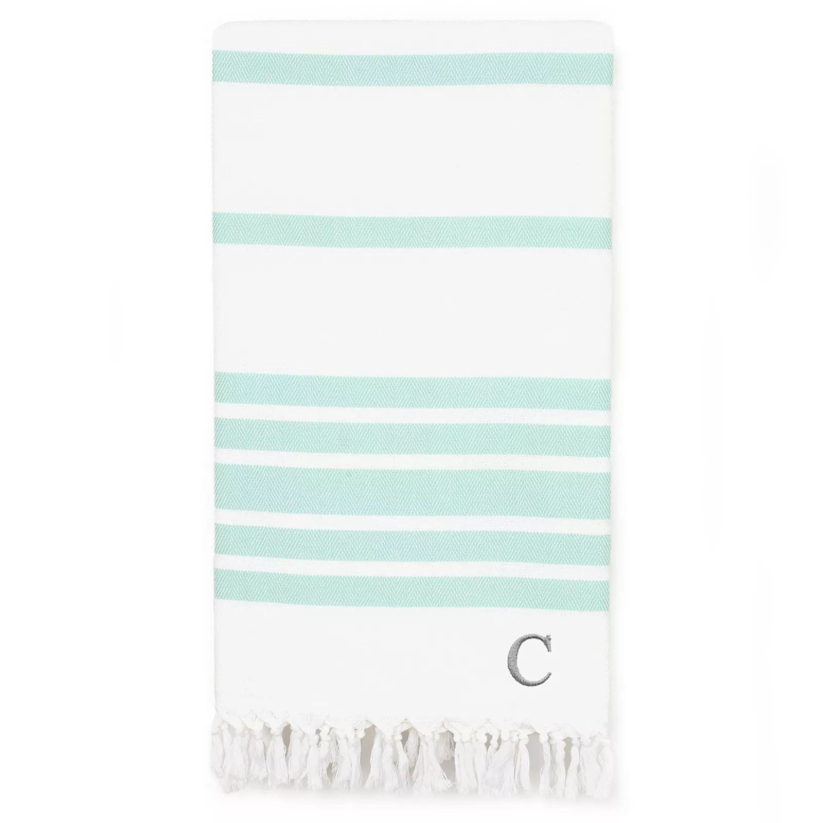 Linum Home Textiles Turkish Cotton Herringbone Personalized Pestemal Beach Towel, Turquoise/Blue, 69 | Kohl's